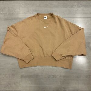 Nike Sportswear Phoenix Fleece Sweatshirt Women's XS Beige Crewneck DJ7665-200